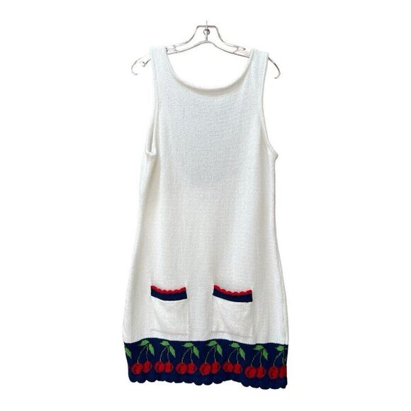 Kimchi Blue Lizzie Jacquard Shift Dress Knit Cherries Low Back‎ Pockets XL - Picture 1 of 10